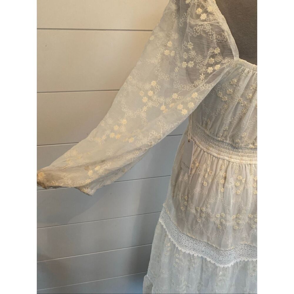 A Collective Story Peasant Boho Tiered Maxi Dress White size Small NWT - Picture 14 of 16